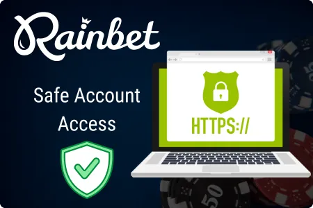 Safe Rainbet login page