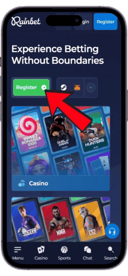 Click the registration button