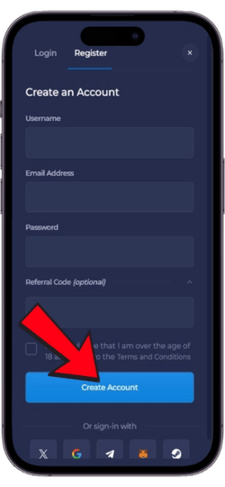 Create your account: